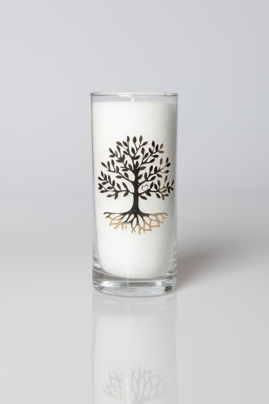 Kerzen: Glas-Kerze Baum des Lebens 50h Brenndauer – Neu und originalverpackt aus Altdorf UR von Reiki-Therapeutin