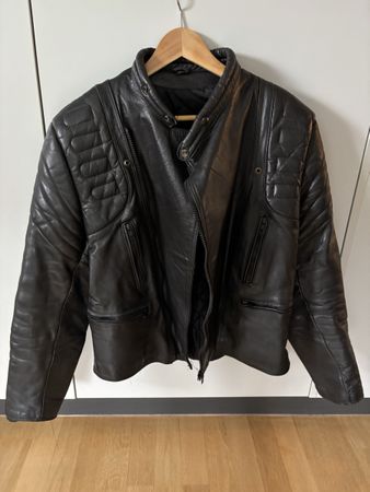 Motorrad Lederjacke schwarz für Mann 54