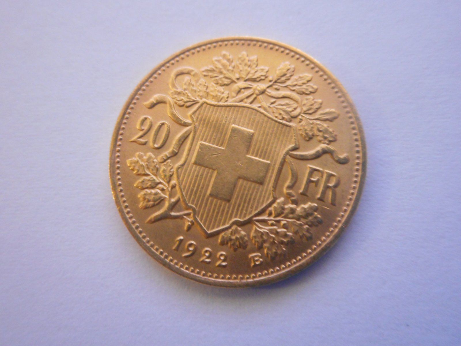 Toutes les monnaies: 20 Fr. Goldvreneli 1922 – Neuf (Voir description) à Kriegstetten par pizlad2010 1