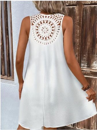 NEUES Strandkleid uni weiss Gr. S - 225139