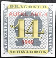 Soldatenmarke 2.WK, Aufklärer Abt 4, Aufdr, ges, Wi Kav 15-2