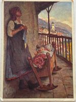 L. Rossi, Künstler, Wiege, Tessin, Pro Juventute, 1929