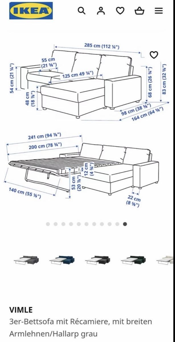 Ikea Divani: Bettsofa Ikea Vimle - Sofa – Usato da Ennetbürgen venduto da de_dutchman 5