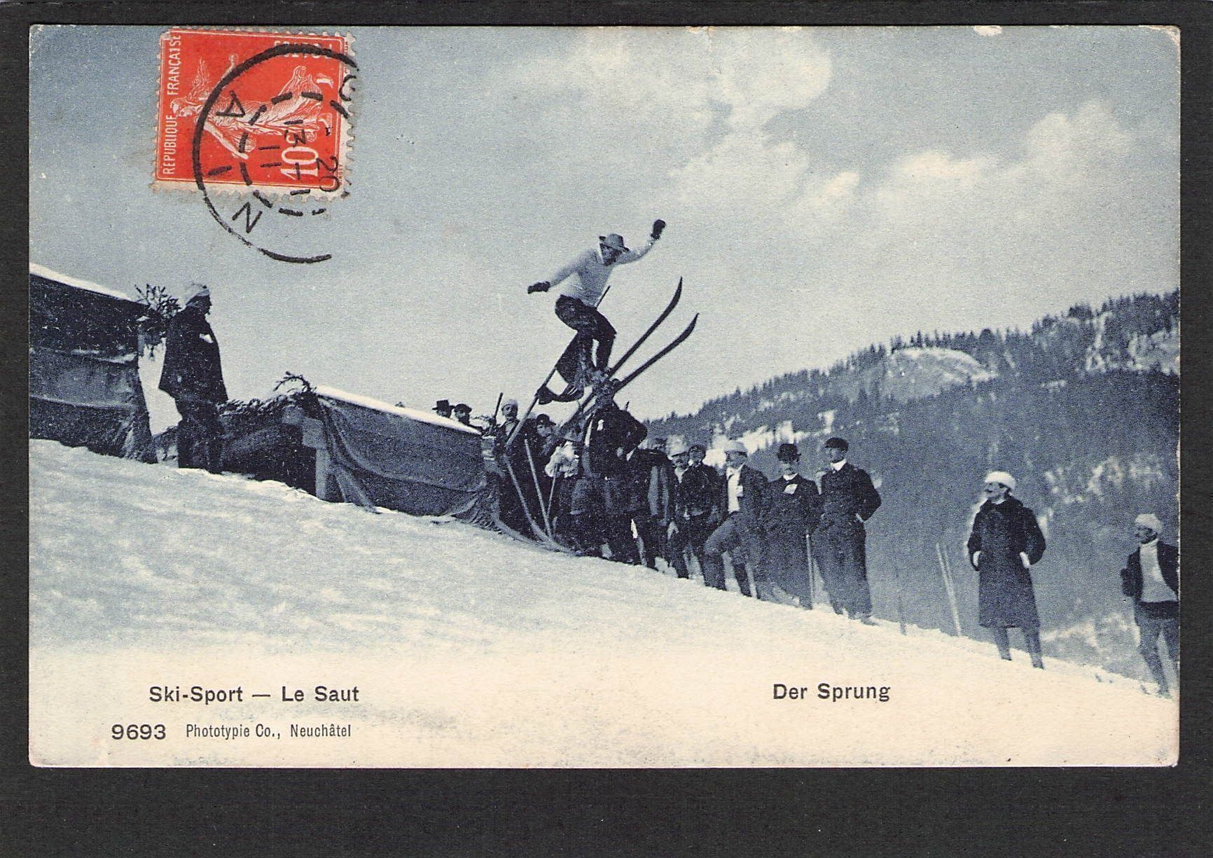 Cartoline postali: AK,Skisport , Der Sprung , 1911 – Usato da Reichenburg venduto da Pipo-67