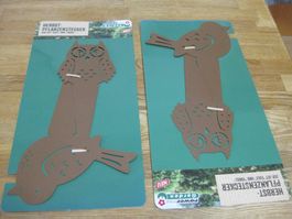Schöne Metall Gartenstecker EULE und VOGEL