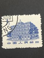 Briefmarke China Gebäude blau gestempelt guter Zustand