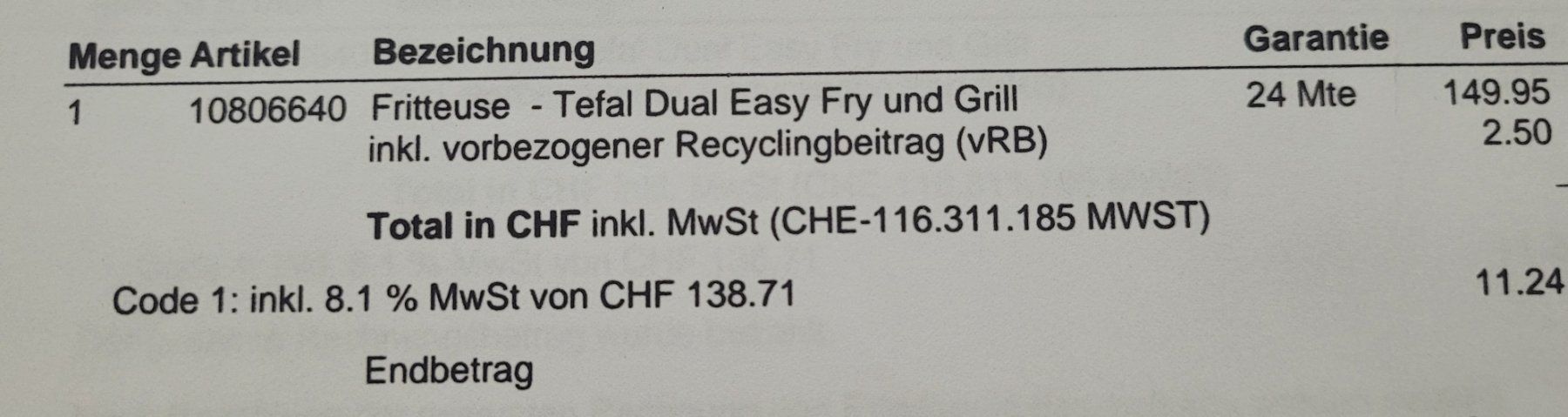 Tefal Küchengeräte: Fritteuse – Neu (gemäss Beschreibung) aus Wittenbach von Pupatz 3
