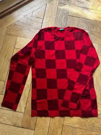 Langarmshirt Benetton rot kariert