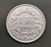 1 Fr. Münze CH 1905 Silber