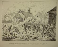 GISLIKON, 2 FEDERLITHOGRAPHIEN UM 1850