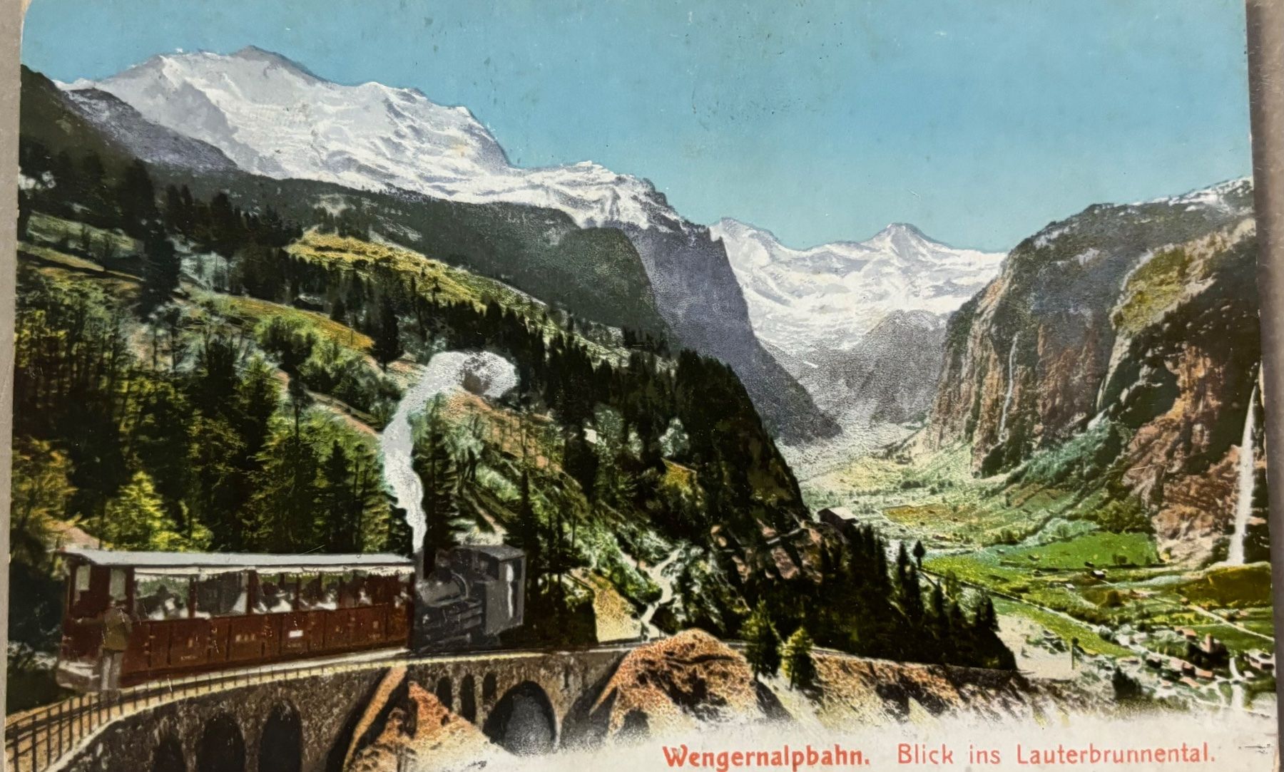 Cartoline postali: Wengernalp, Bergbahn, Dampflokomotive, 1907 – Usato da Frauenfeld venduto da Merk52
