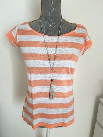 New Massimo Dutti Leinen T-Shirt mit Stereifen S Neuwertig