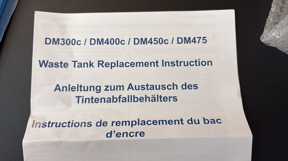 Tintenauffangbehälter für DM300c, DM400c, DM450c, DM475 (Gebraucht) in ...