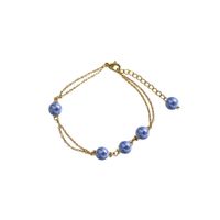 Edelstahl Armband 18K vergoldet Sodalith
