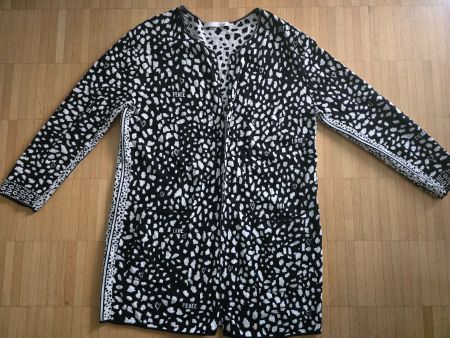 Qui Schwarze Strickjacke mit Muster,Top!