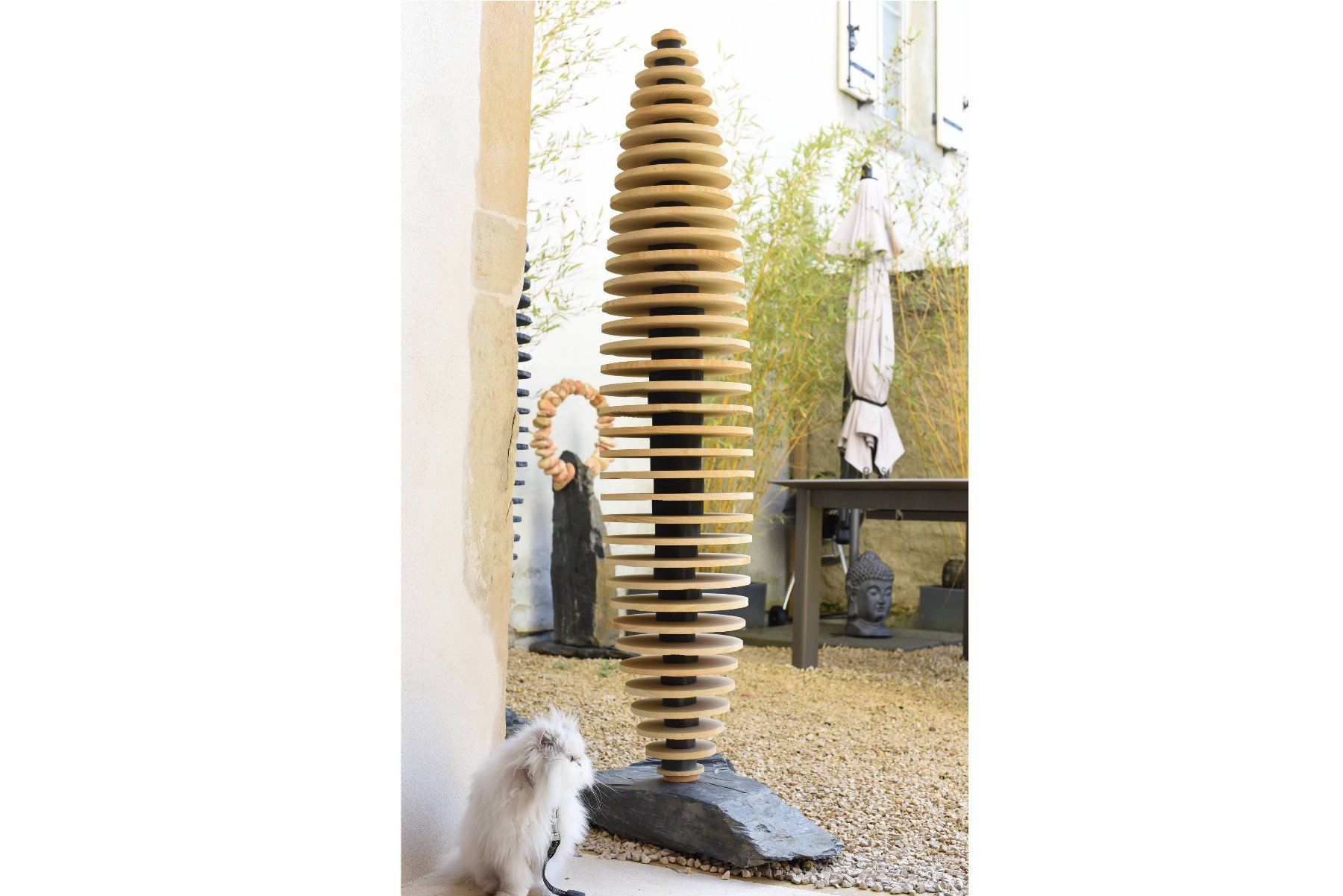 Skulpturen & Statuen: Sculpture en Ardoise et Grès Beige de Chine - Statue Jardin – Gebraucht aus GEMEAUX von MarcMugnierSculpture 1