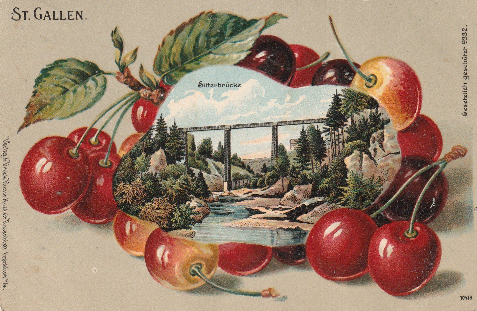 Cartoline postali: St. Gallen Sitterbrücke – Usato da Rorschacherberg venduto da fratovi2