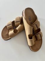 Birkenstock Sandalen Beige Veloursleder Gr. 39 