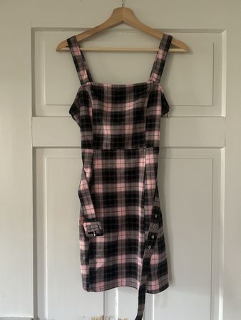 Karomuster Kleid Pink/Schwarz Gr. 38 Sommerlich & Trendy