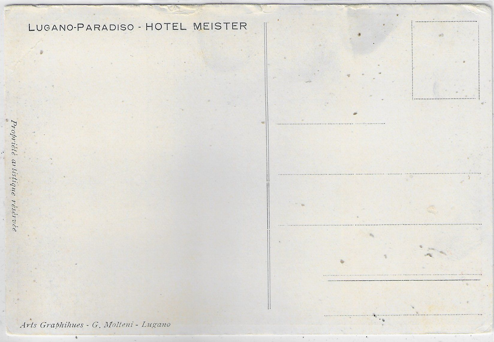 Ansichtskarten: Lugano-Paradiso - Hotel Meister – Gebraucht aus Ettingen von Kartenplanet 1