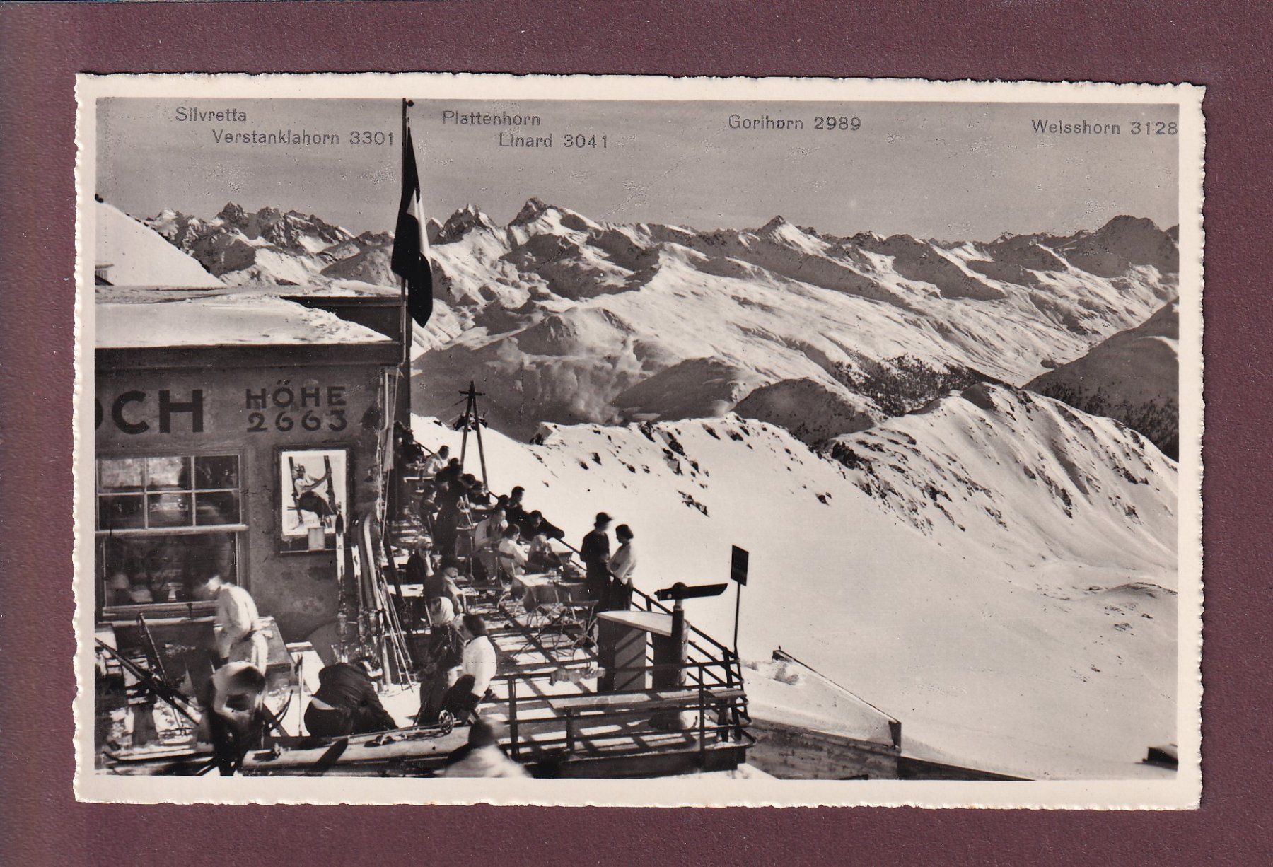 Cartoline postali: WEISSFLUHJOCH - Terrasse – Usato da Pully venduto da nicecards
