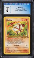 Vintage 1999 Pokemon Jungle Mankey #55 CGC 6 EXMT