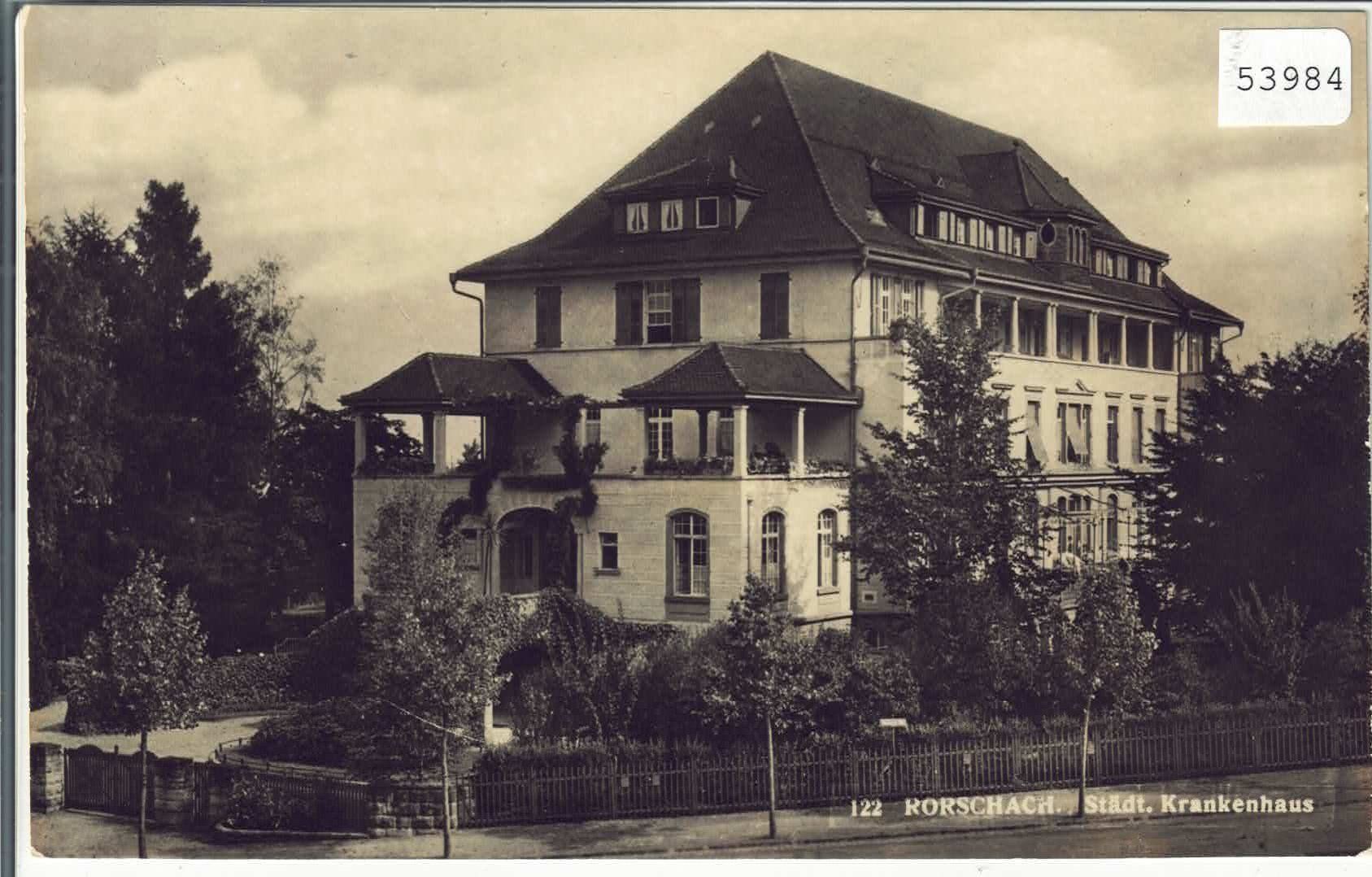 Cartoline postali: Rorschach - Städt. Krankenhaus – Usato da Ettingen venduto da Kartenplanet
