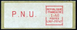 France ATM 3.07.75747 spitze Ecken, rosarot PNU 1.60 **