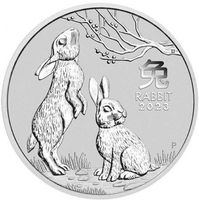 1 OZ UNZE LUNAR 3 YEAR OF THE RABBIT 2023 SILBER HASE