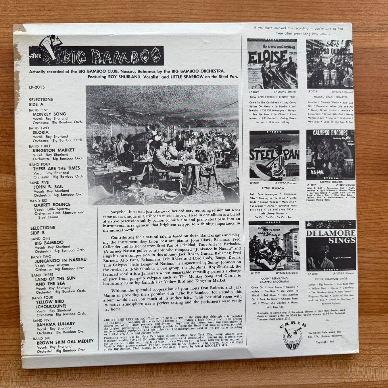 Schallplatten: THE BIG BAMBOO / ROY SHURLAND – Gebraucht aus Zürich von fehlton 1
