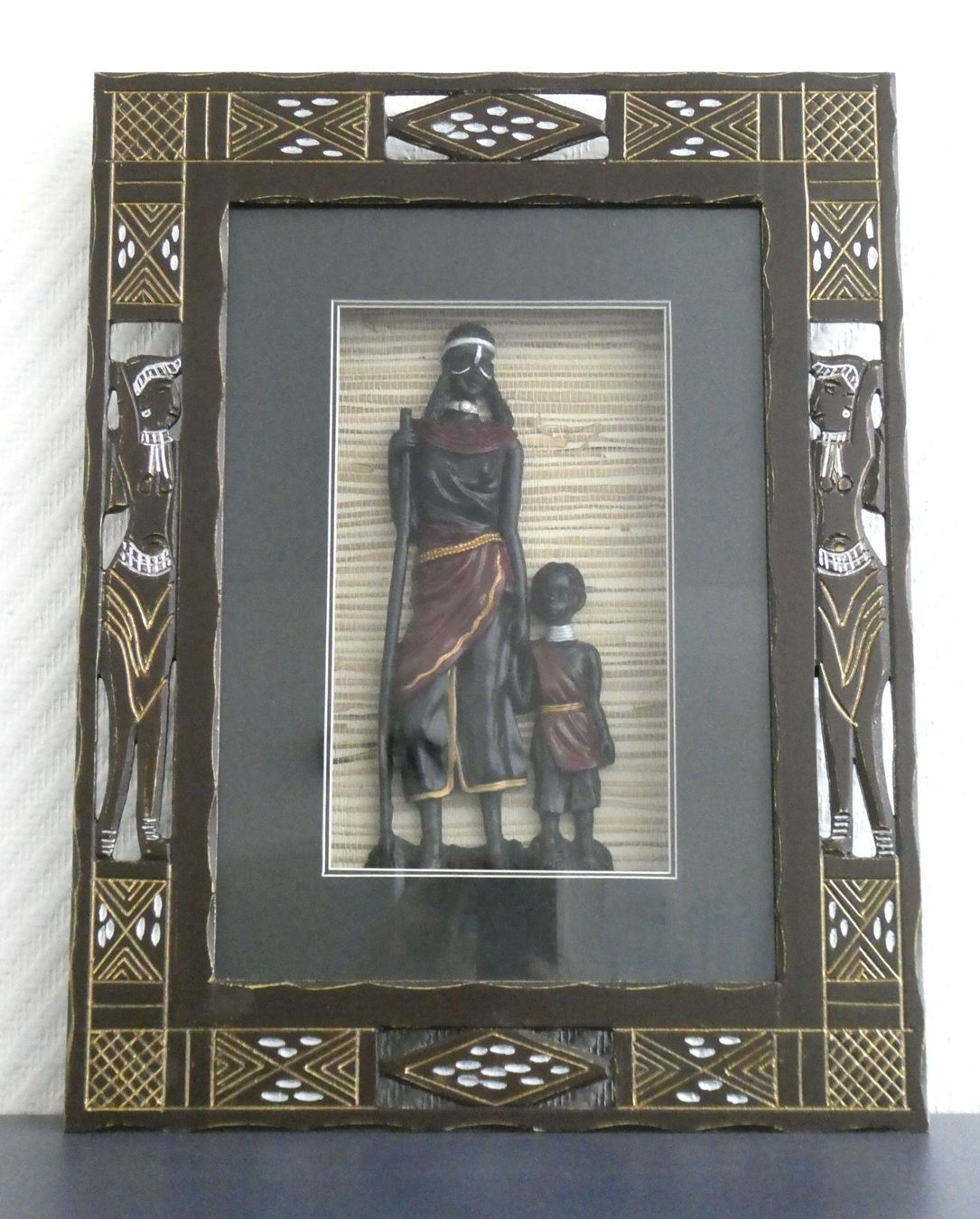 Foto & Immagini: Bild Mutter und Kind Afrika, 3D hinter Glas, 35x45 cm – Usato da Regensdorf venduto da Malfaro23