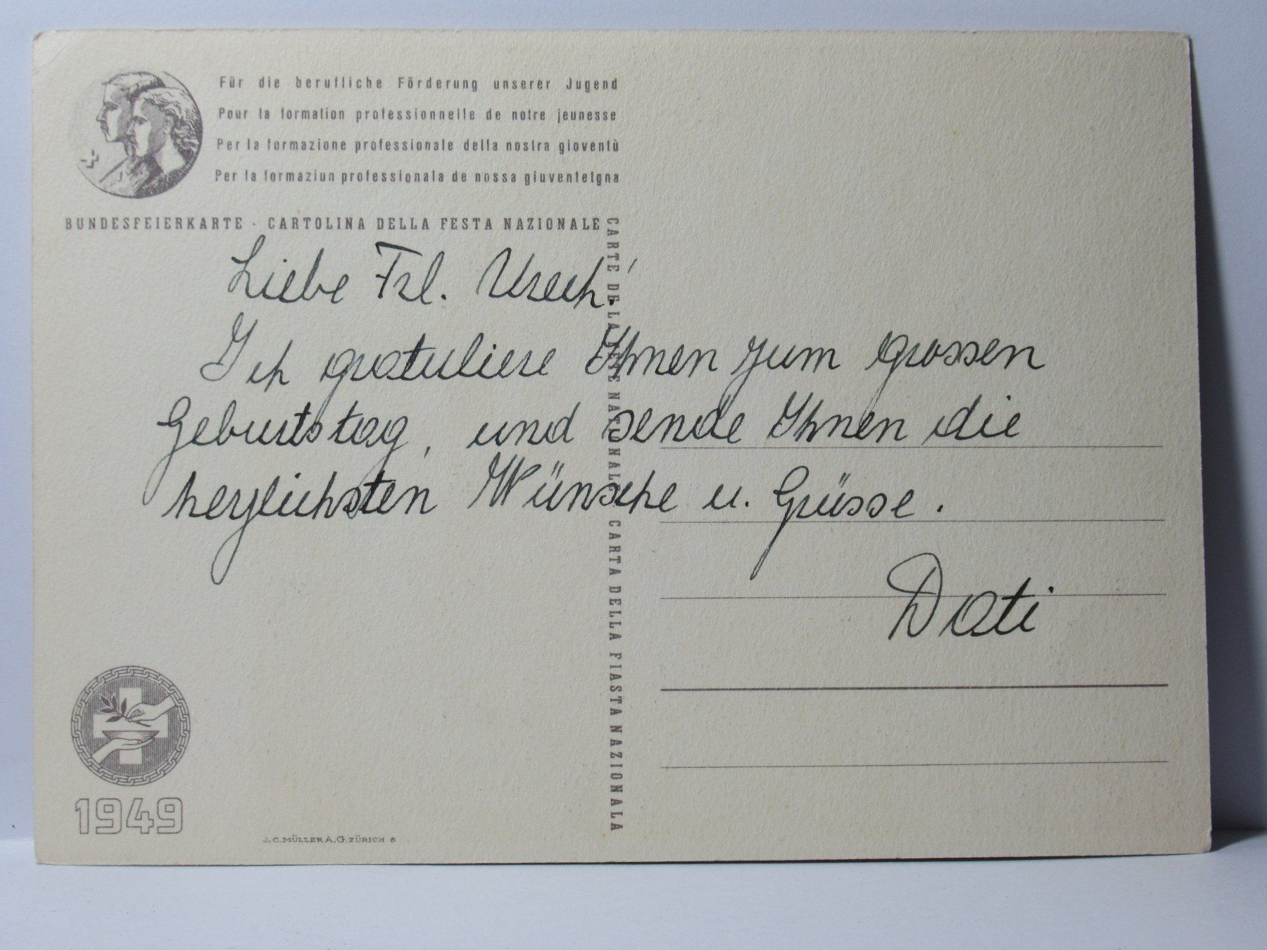 Cartes postales: Bundesfeier , Postkutsche  1949 – D'occasion à Grenchen par Bluemchen1900 1