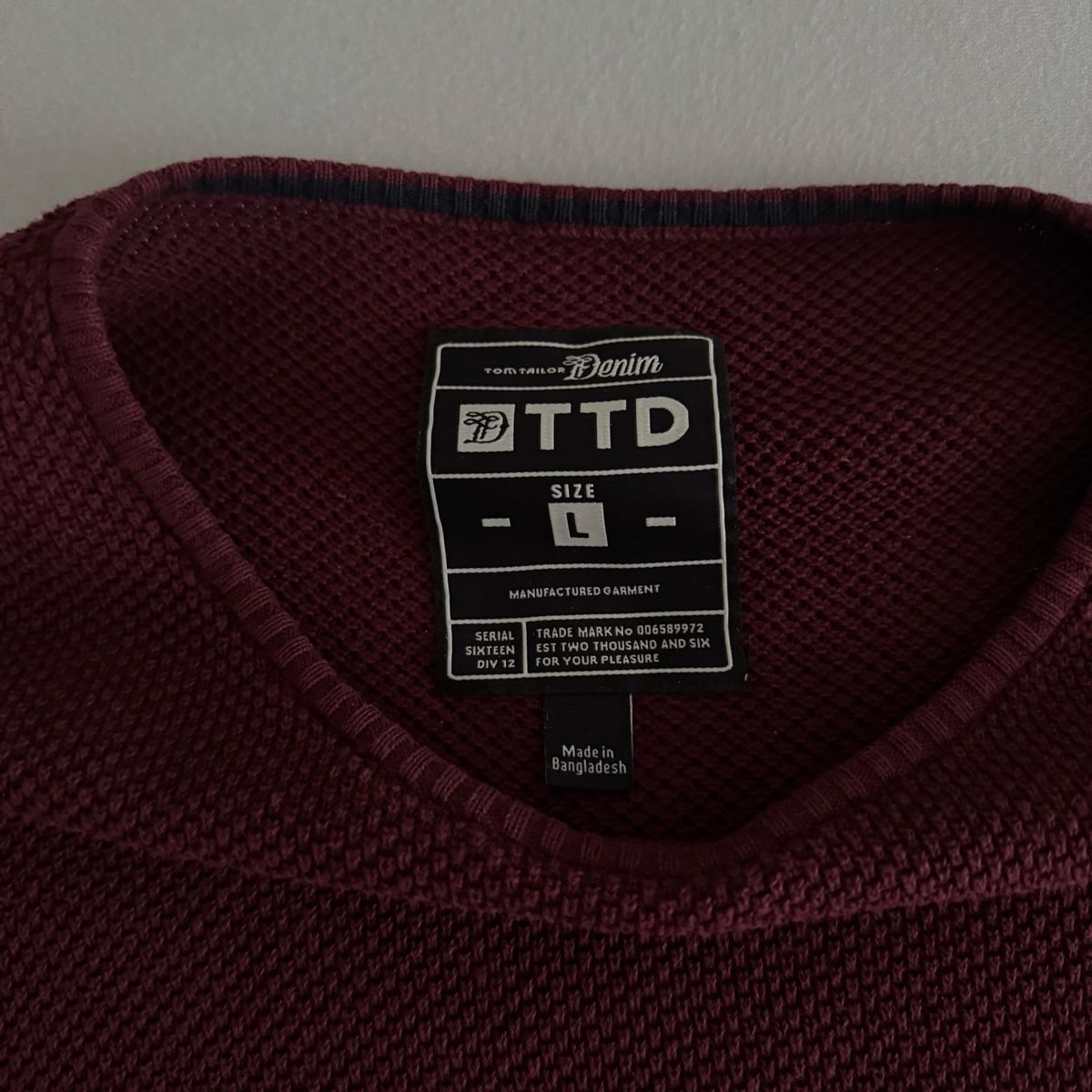 Tom Tailor Maglioni & Felpe: Tom Tailor Pullover dunkelrot Grösse L – Usato da Hinwil venduto da norisenya 1