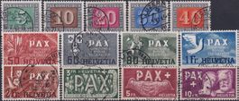 1945, Nr.262-274 (PAX-SERIE) sehr gute Erhaltung, Kat: 800.-