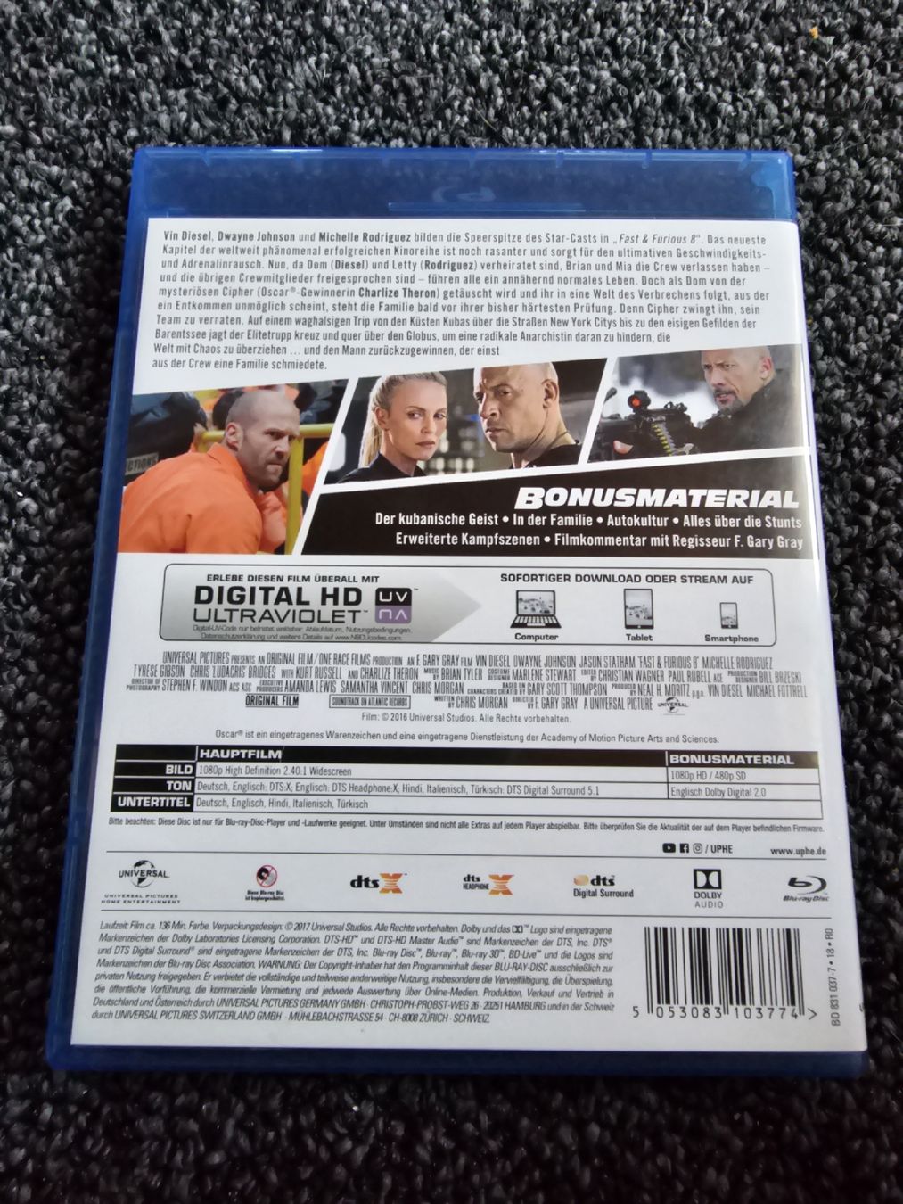 Tutti i DVDs: Fast & Furious 8 - Blu-Ray  – Usato da Ruswil venduto da jan_bxl5 1