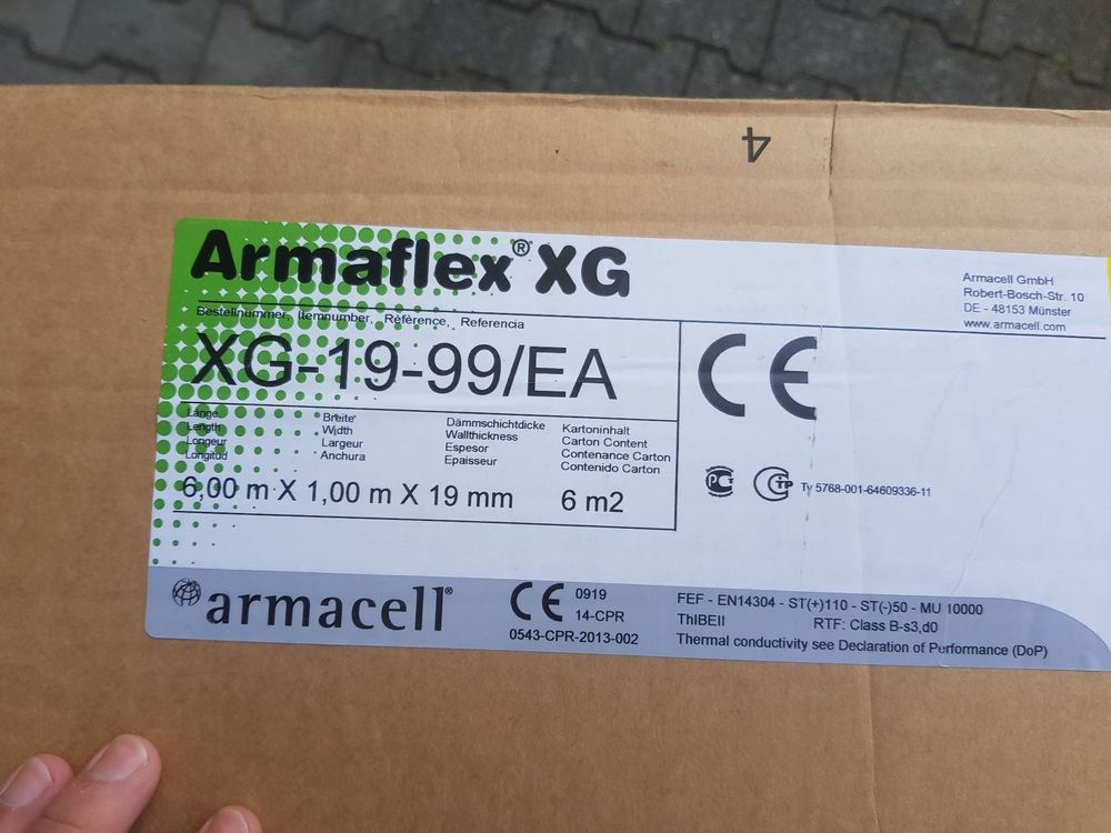 XG Armaflex Platte 19 mm selbstklebend