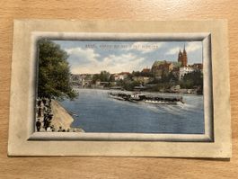 Alte Ansichtskarte Basel am Rhein mit Münster, Rarität!