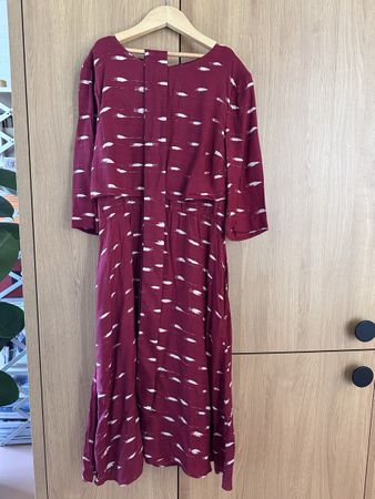 Hobbs London Kleid – Gr. 34 / UK 8 – Bordeaux gemustert