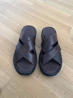 Dunkelbraune Echtleder-Sandalen  neuwertig