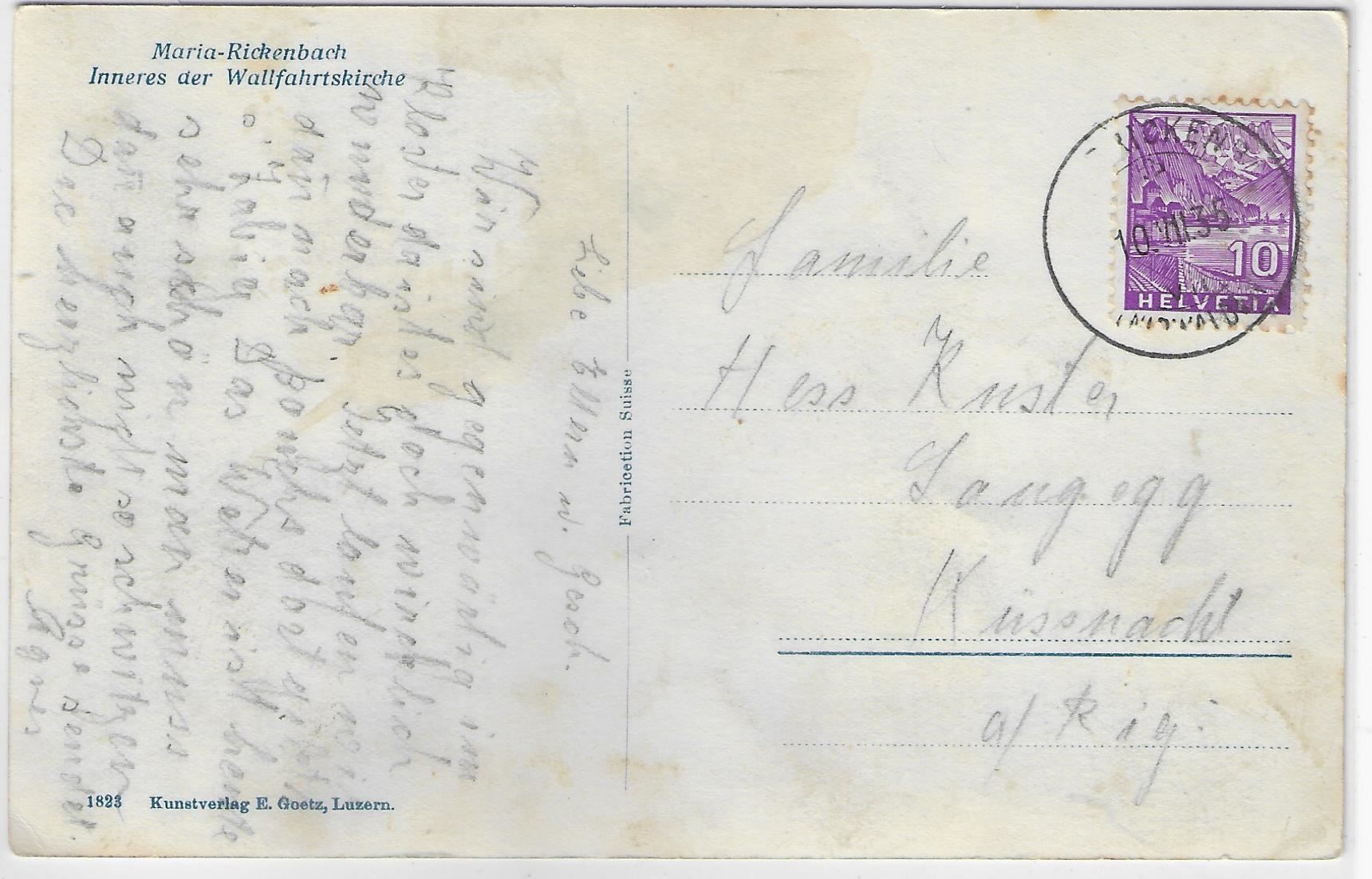 Cartoline postali: Maria-Rickenbach - Inneres der – Antico da Ettingen venduto da Kartenplanet 1