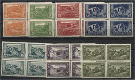 ALBANIEN, LANDSCHAFTEN 1922, IN POSTFRISCHEN VIERERBLOCKS!