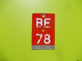 Velonummer / Fahrradnummer BE 78