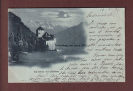 Château de CHILLON - Dents du Midi - Claire de lune - 1899