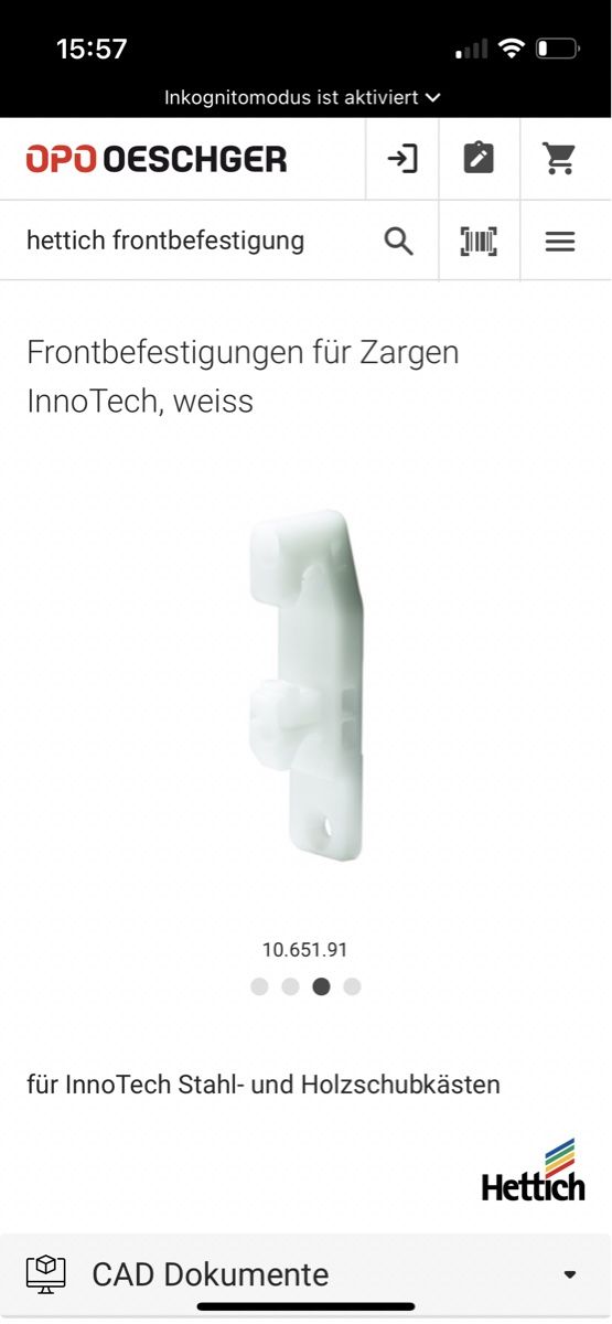 Hettich Ferramenta: Hettich Innotech Frontbefestigung 1 Pack – Nuovo (secondo la descrizione) da Horgen venduto da Rokes 2