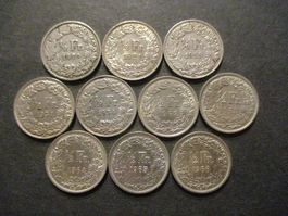 10 x 50 Rp 1920-1-9-31-4-62-3-4-5-6  Superbes pièces
