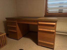 Bürotisch Holz mit Schubladen und Schloss
