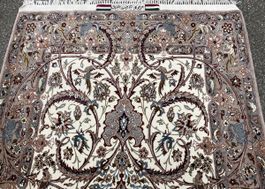 Isfahan mit Seide Perserteppich signiert 190x114cm gereinigt