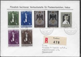 1954 FL R/FDC Vaduz 290-91, 292-95, 296 Ausf. selten ab 1.-