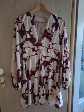 Kleid weiss/bordeaux