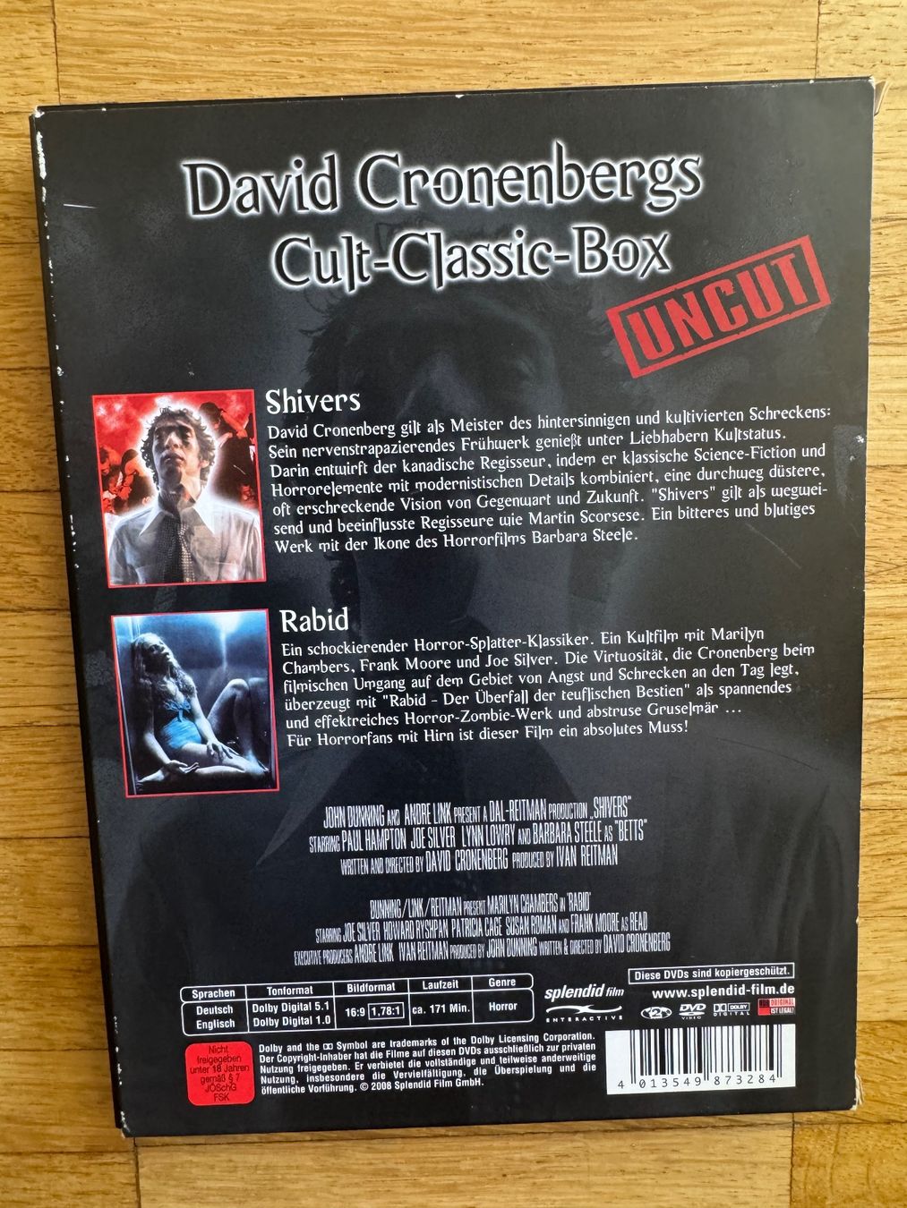 Tutti i DVDs: SHIVERS/RABID.   (DVD)  DAVID CRONENBERGS.   (DIGI-PACK) – Usato da Basel venduto da san_2qlq 1